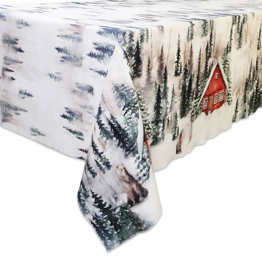 Tovaglia su misura Stampa digitale Paesaggio Innevato e Casine