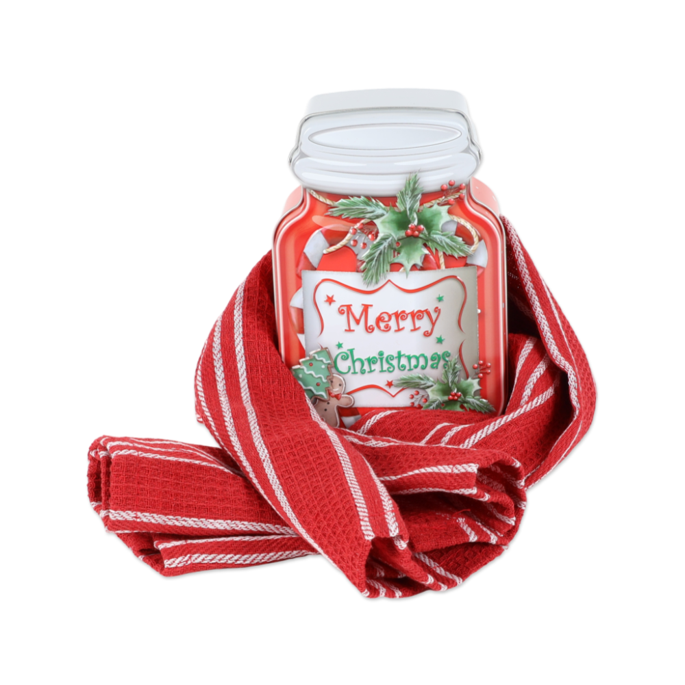 Idea regalo Lisse confezione in Latta + Canovaccio Merry Christmas