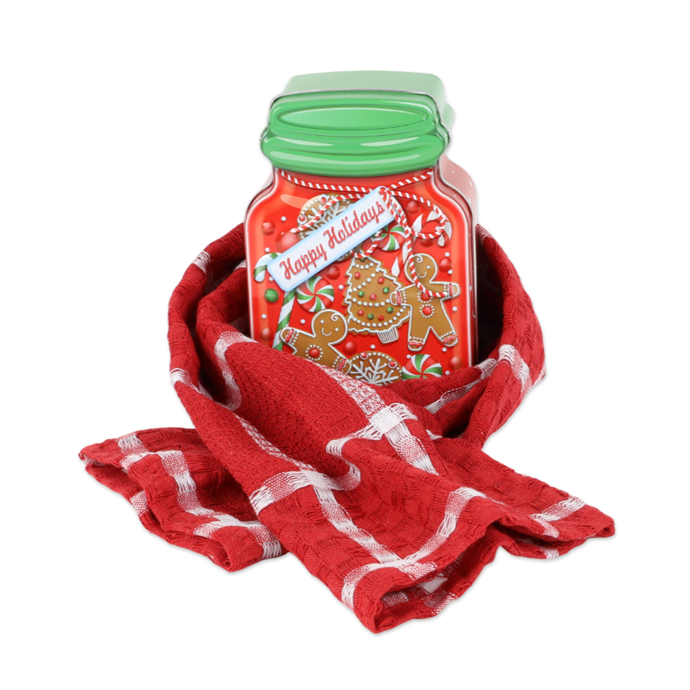 Idea regalo Lisse confezione in Latta + Canovaccio Happy Holidays