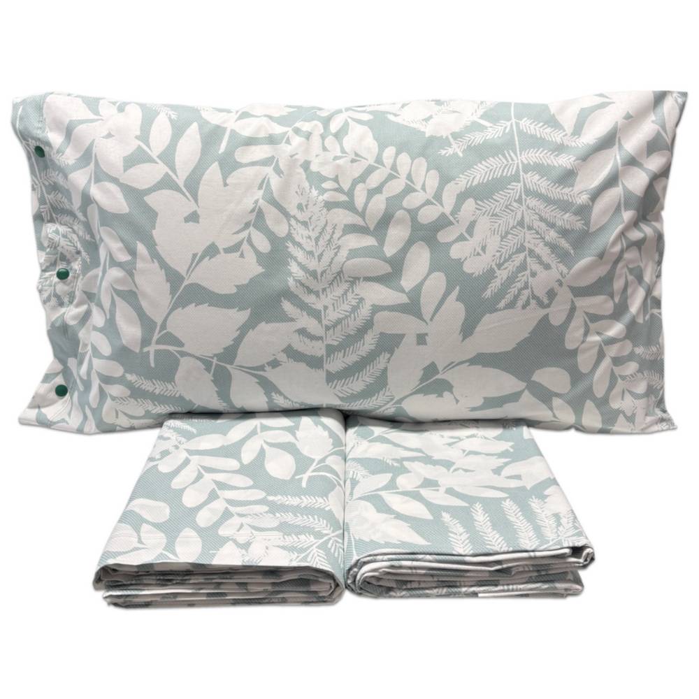 Lenzuola Flanella Natura Verde Acqua matrimoniale