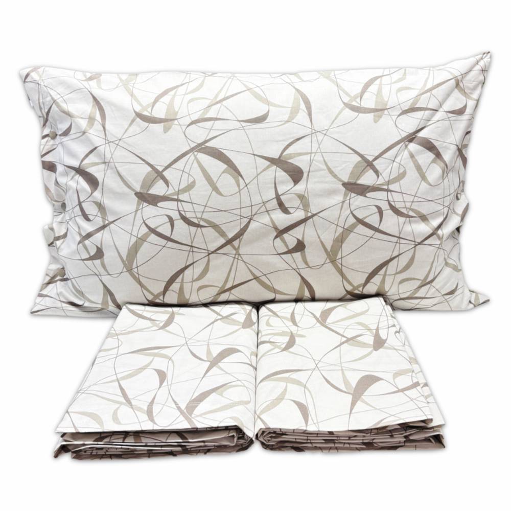 Lenzuola Flanella Abstract Tortora matrimoniale