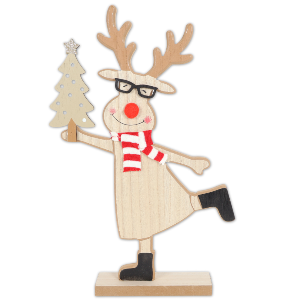 Decorazione in Legno Renna Giulia Beige