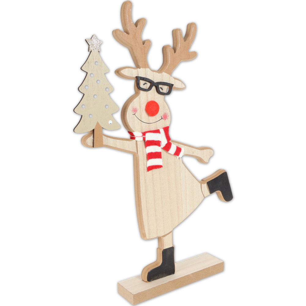 Decorazione in Legno Renna Giulia Beige