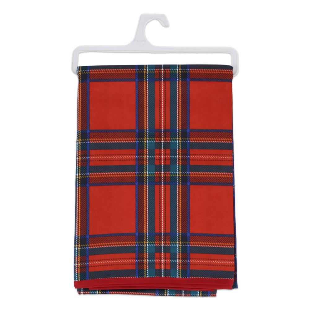 Tovaglia antimacchia rotonda Splash XMAS 160 Tartan Rosso