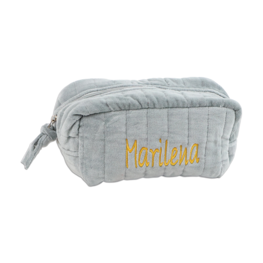 Pochette - Beauty in Velluto Grigio Personalizzata