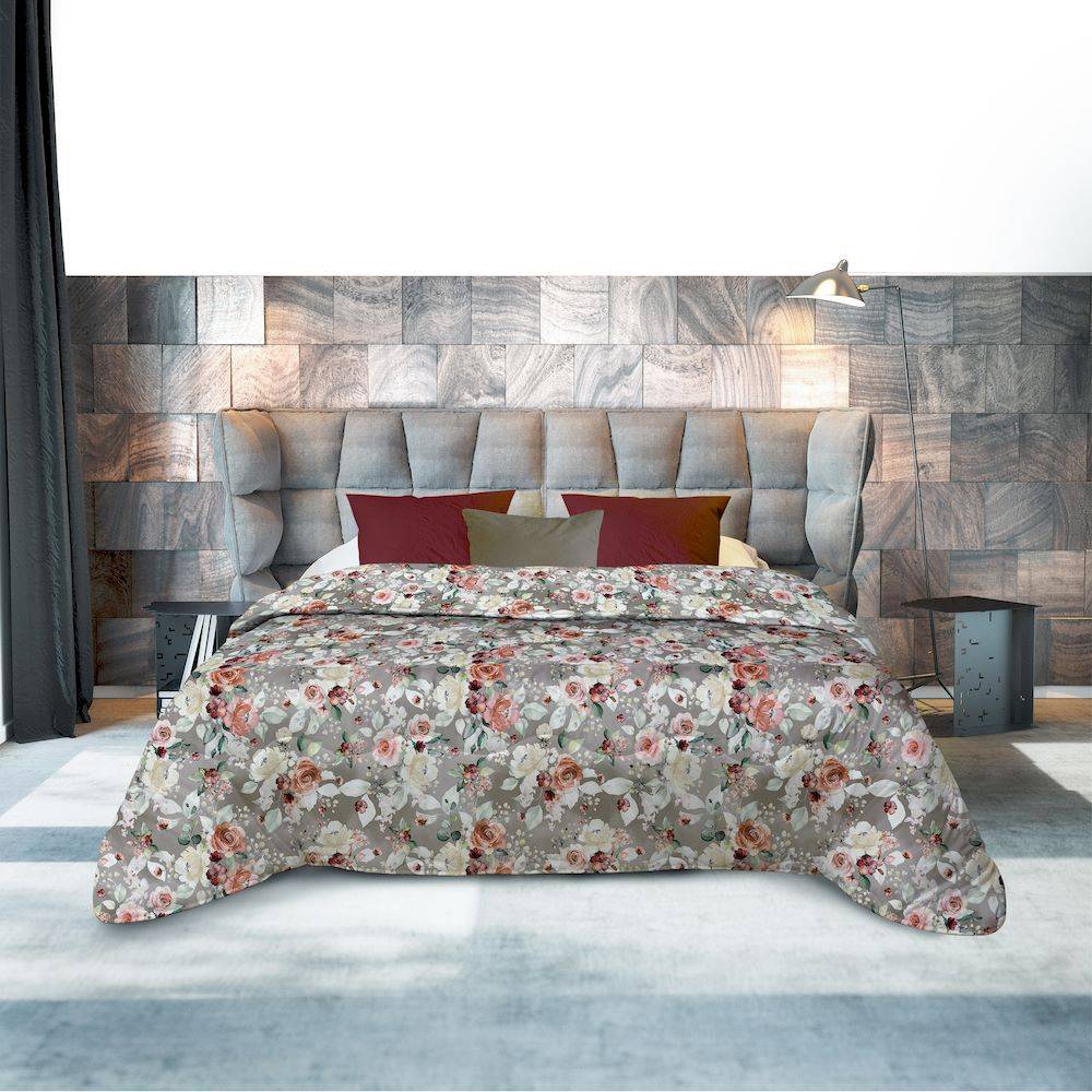 Trapunta Matrimoniale Mia Fiore classico antracite 250 x 260
