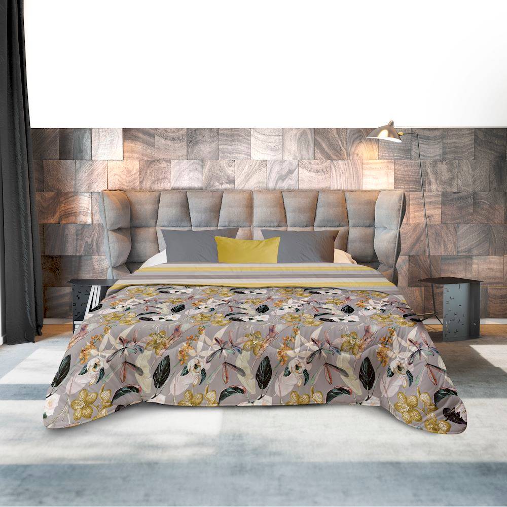 Trapunta Matrimoniale Mia Madagascar grigia 250 x 260