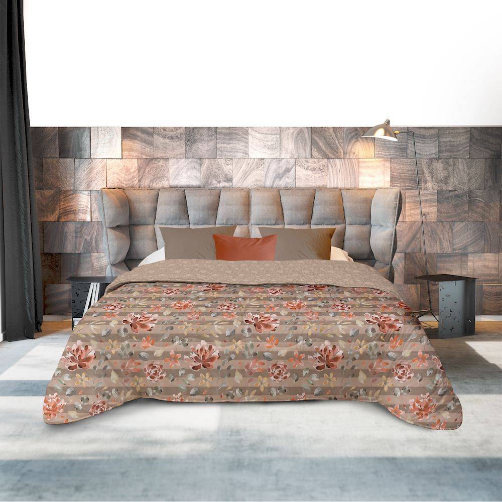 Trapunta Matrimoniale Mia Fiorifoglie beige 250 x 260