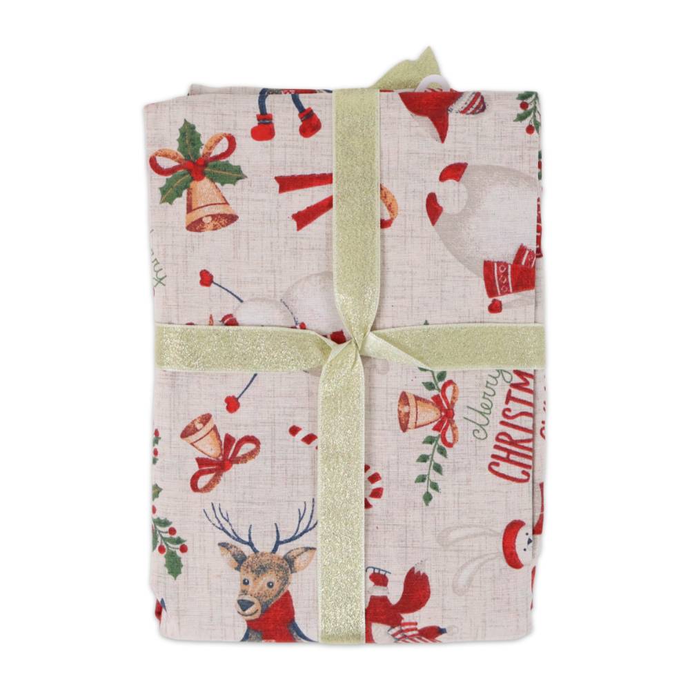 Tovaglia Magic Natale ASS. 4 Renna e Pupazzi 130 x 230