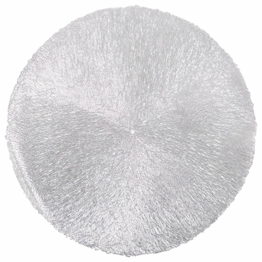 Sottopiatto Precious in PVC diamantato intreccio Argento
