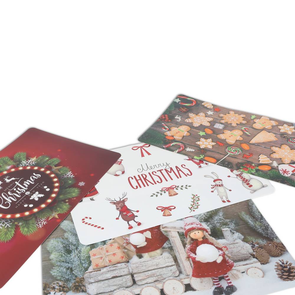 Tovaglietta Americana XMAS Happy Holidays in PVC Ghirlanda Merry Christmas