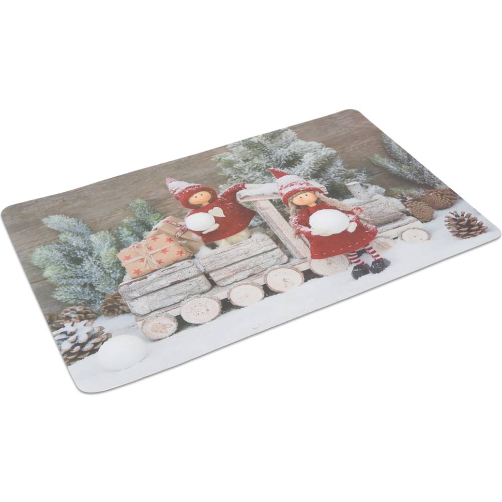 Tovaglietta Americana XMAS Happy Holidays in PVC Statuette Innevate