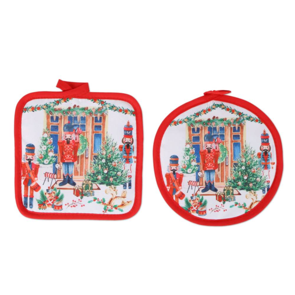 Coppia presine Stampa digitale Christmas Schiaccianoci