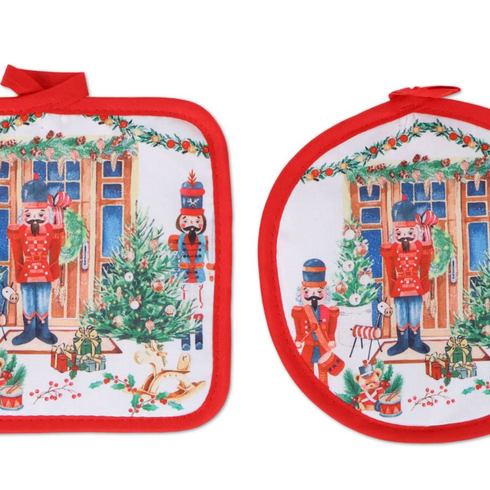 Coppia presine Stampa digitale Christmas Schiaccianoci