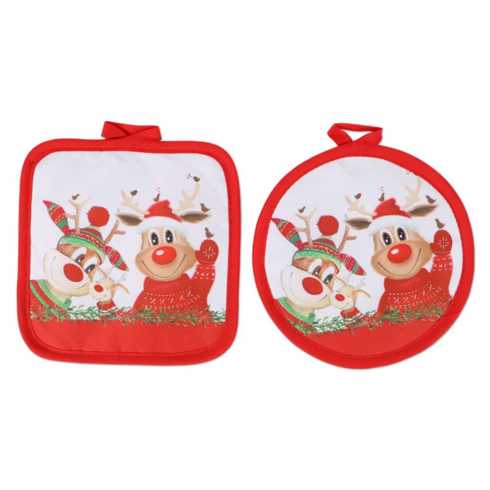 Coppia presine Stampa digitale Christmas Renne Family