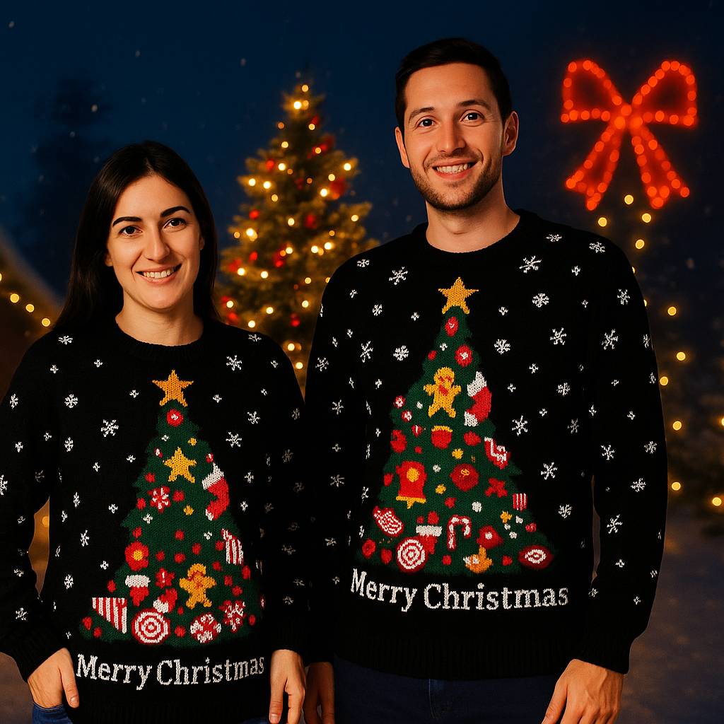 Maglione natalizio albero di natale