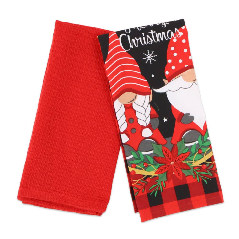 Set 2 Strofinacci Norway Christmas Gnometti Tartan