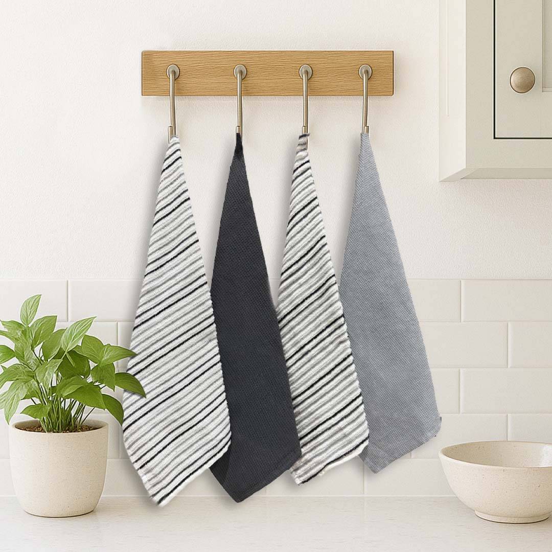 Set 4 Canovacci Spugna e Nido d'Ape Magic Grigio