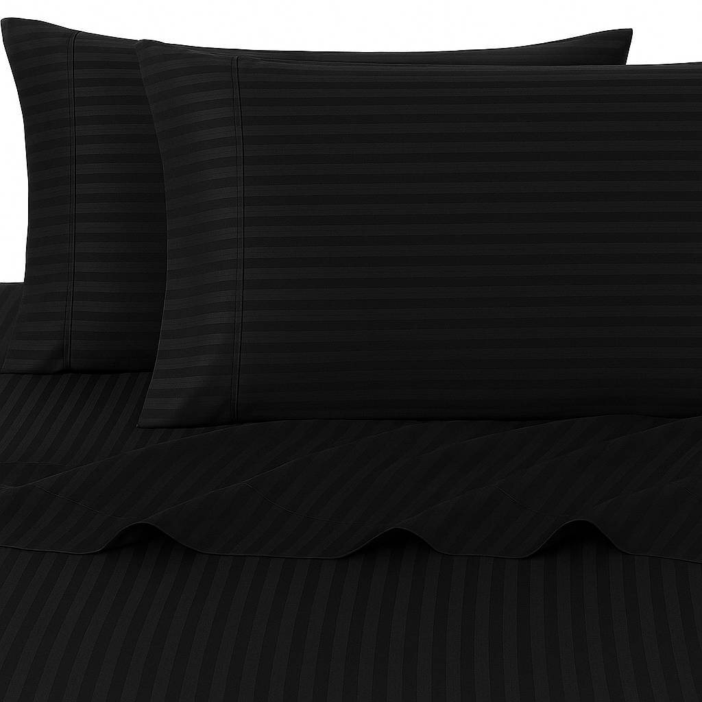 Parure copripiumino Luxea effetto raso no stiro Nero Piazza e mezzo