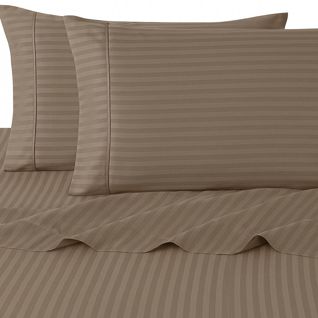 Parure copripiumino Luxea effetto raso no stiro Tortora Piazza e mezzo