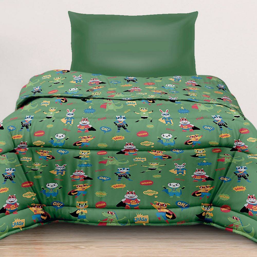 Trapunta Singola Ambra Supereroi verde 170 x 250