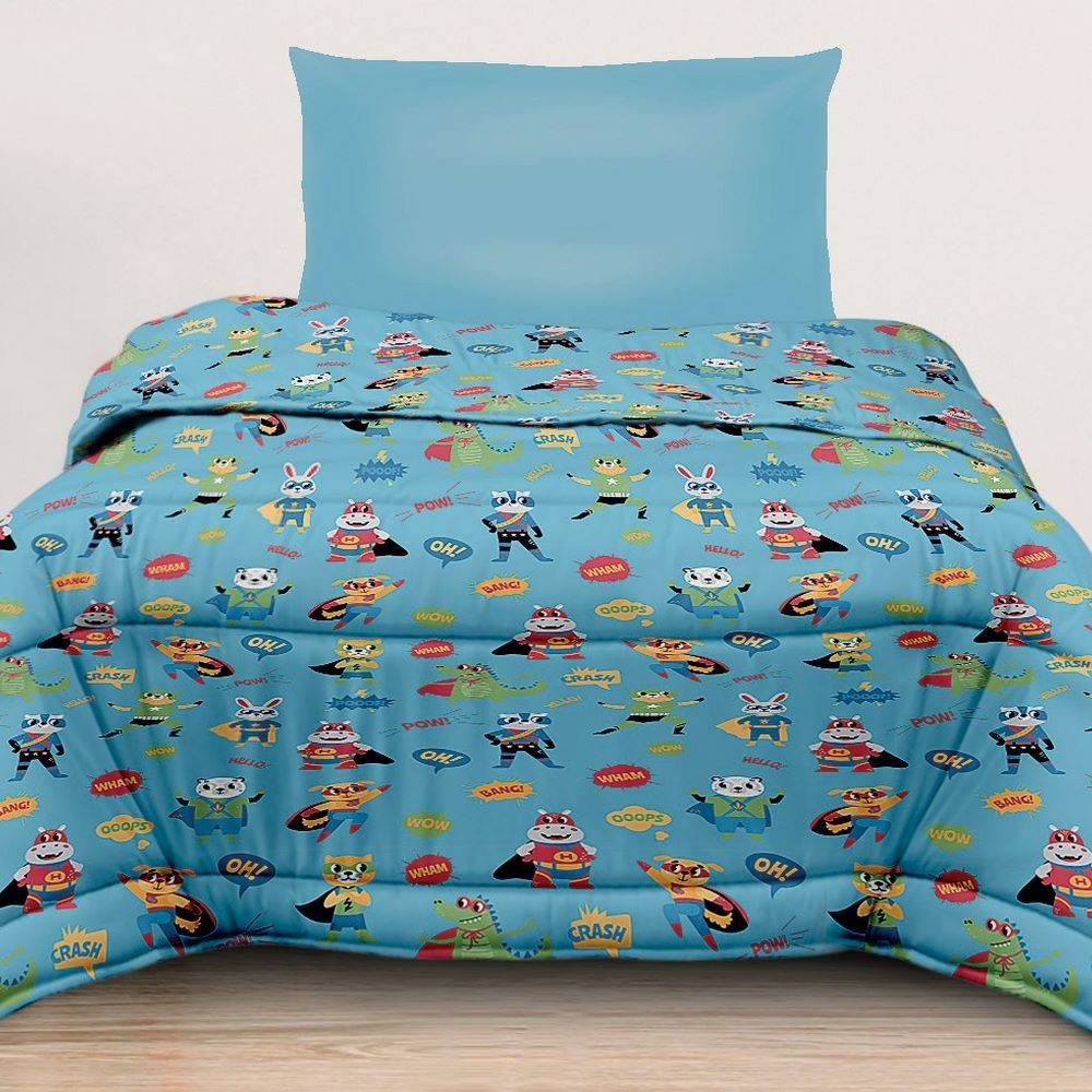 Trapunta Singola Ambra Supereroi azzurro 170 x 250
