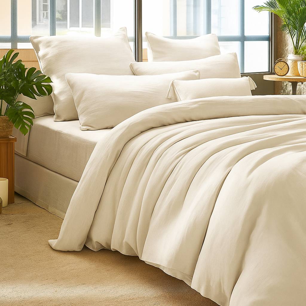 Parure copripiumino Lume Doppia Mussola Bianco Matrimoniale