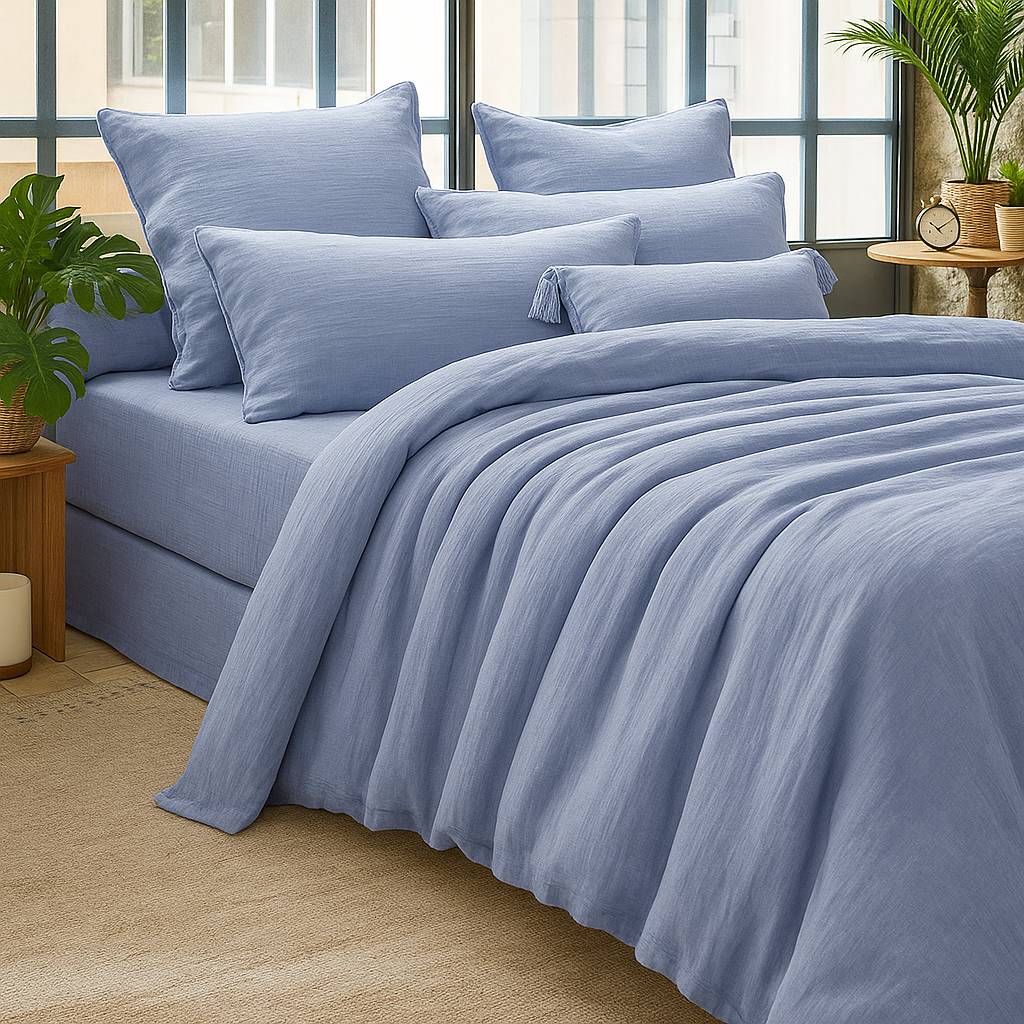 Parure copripiumino Lume Doppia Mussola Polvere Matrimoniale