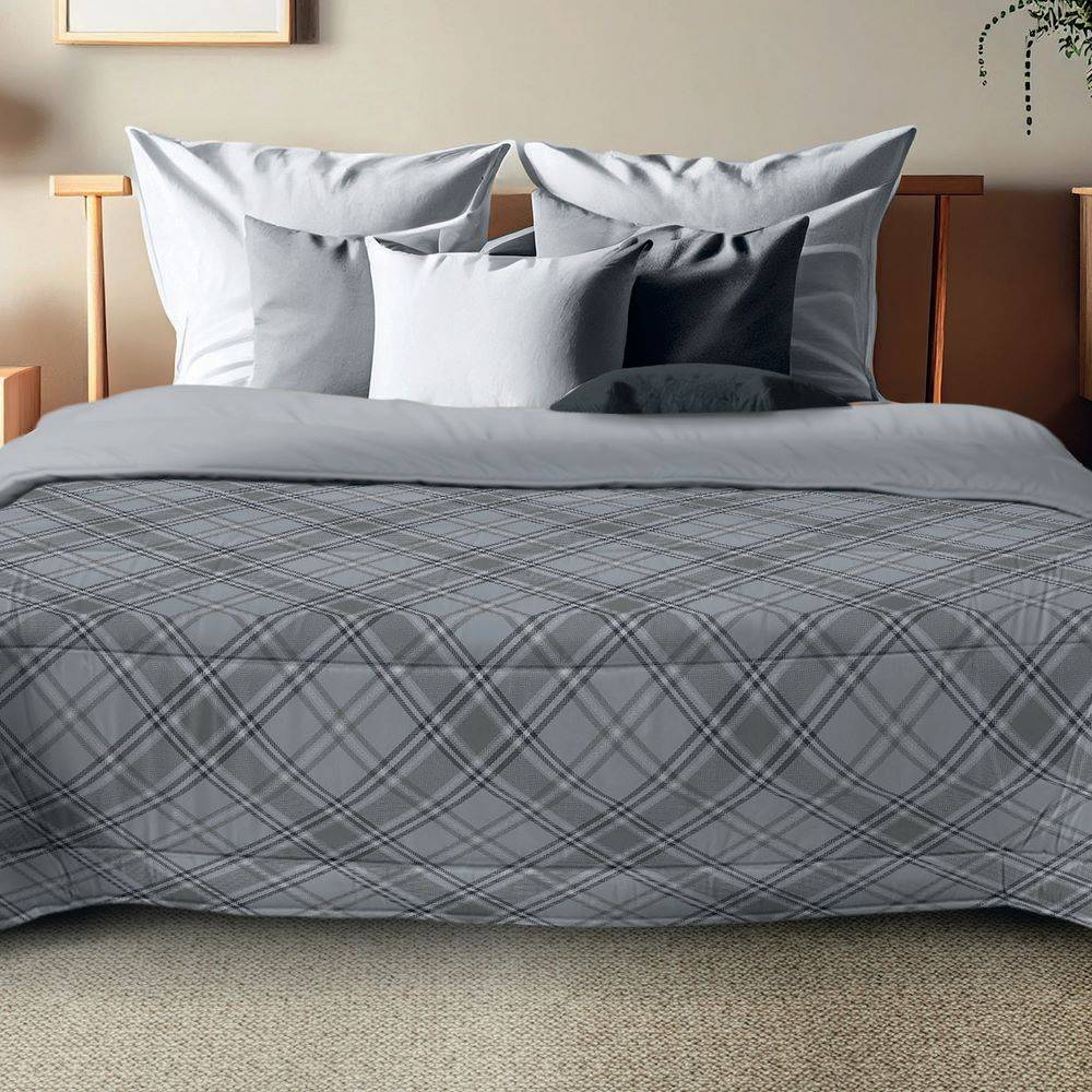 Trapunta Matrimoniale Ambra Scozzese Elliot grigio 250 x 260