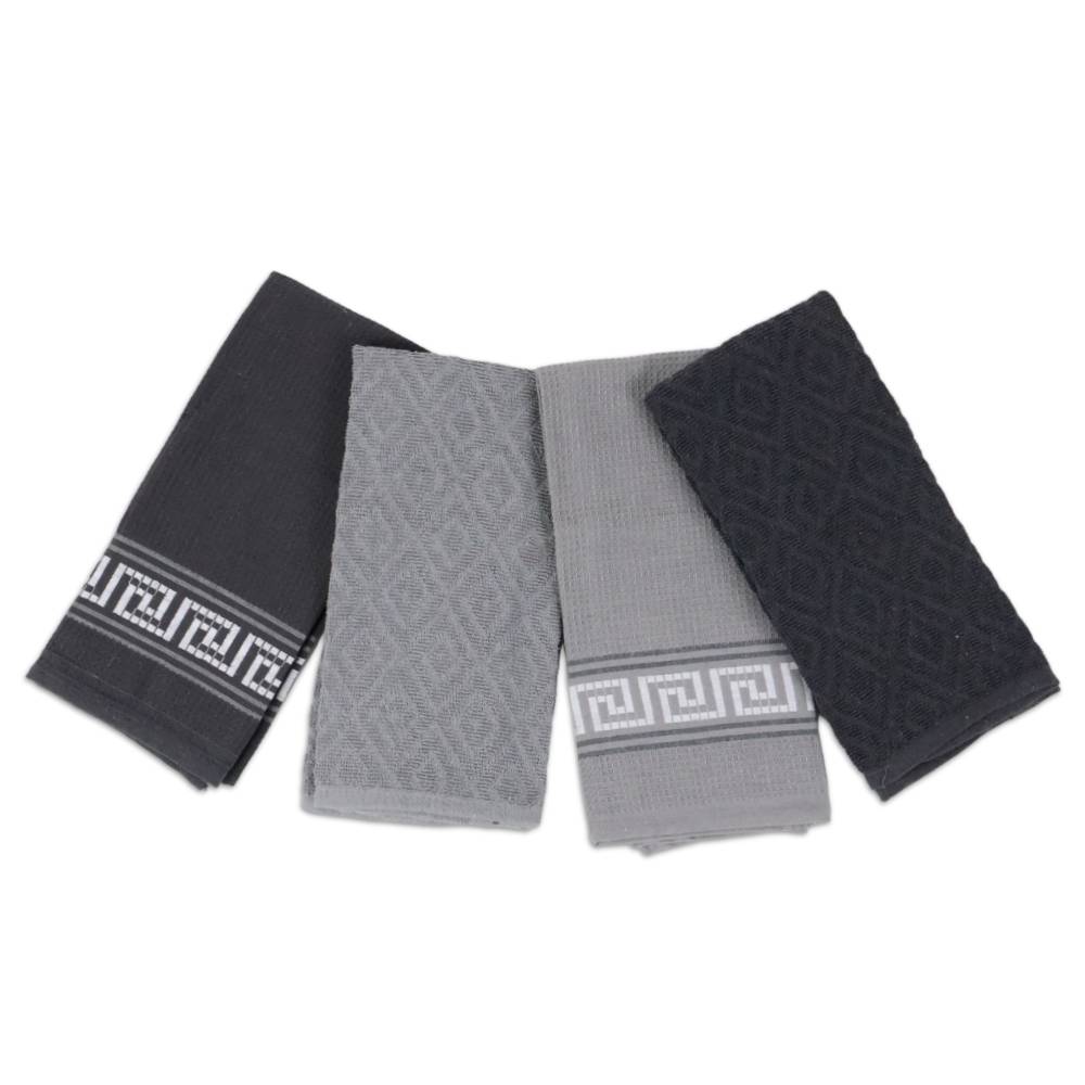 Set 4 Canovacci Spugna e Nido d'Ape Bollywood Grigio