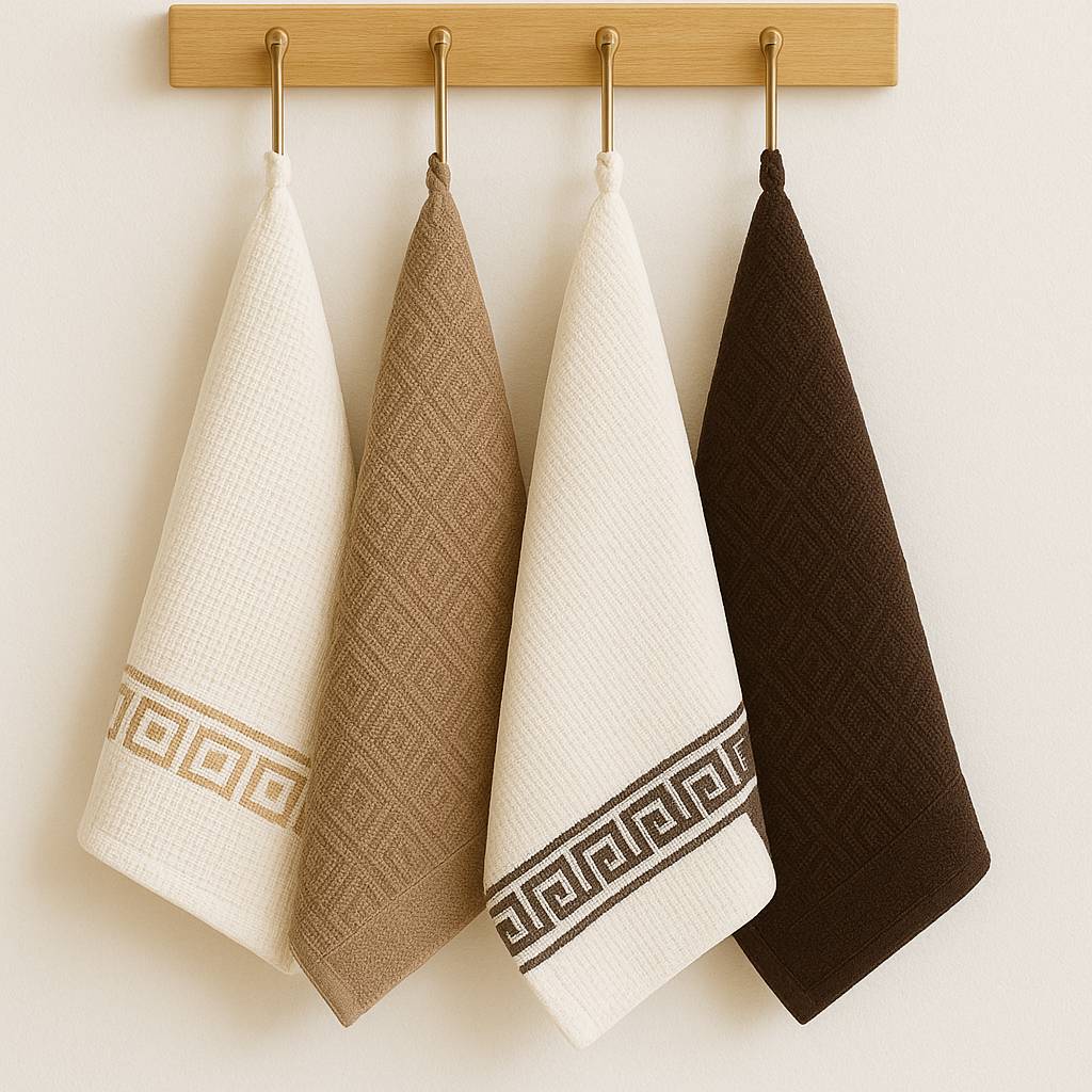 Set 4 Canovacci Spugna e Nido d'Ape Bollywood Beige