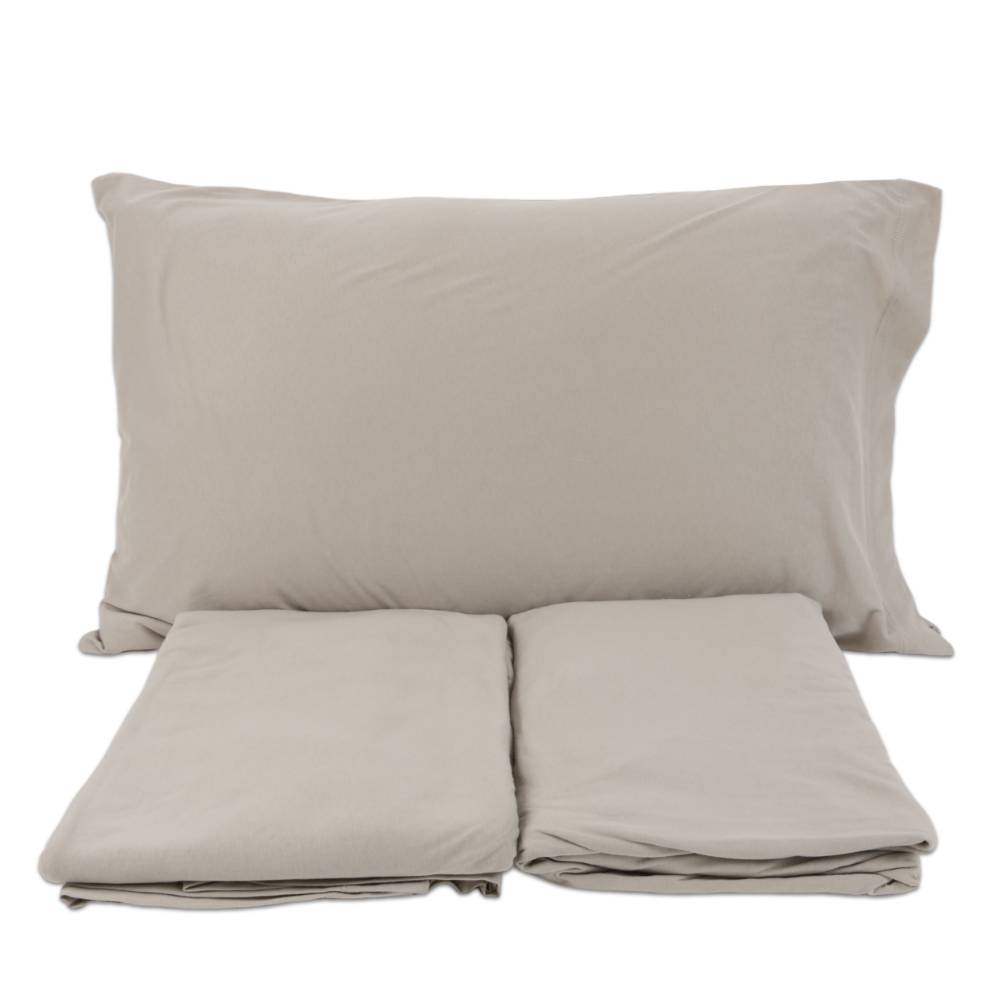 Completo Lenzuola Antigua Jersey no stiro Sabbia Singolo