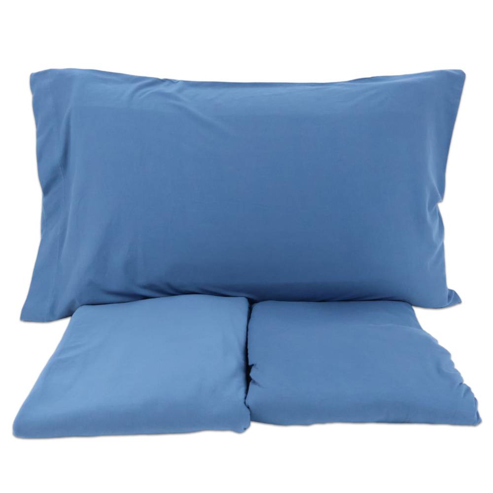 Completo Lenzuola Antigua Jersey no stiro Blu Royal Matrimoniale