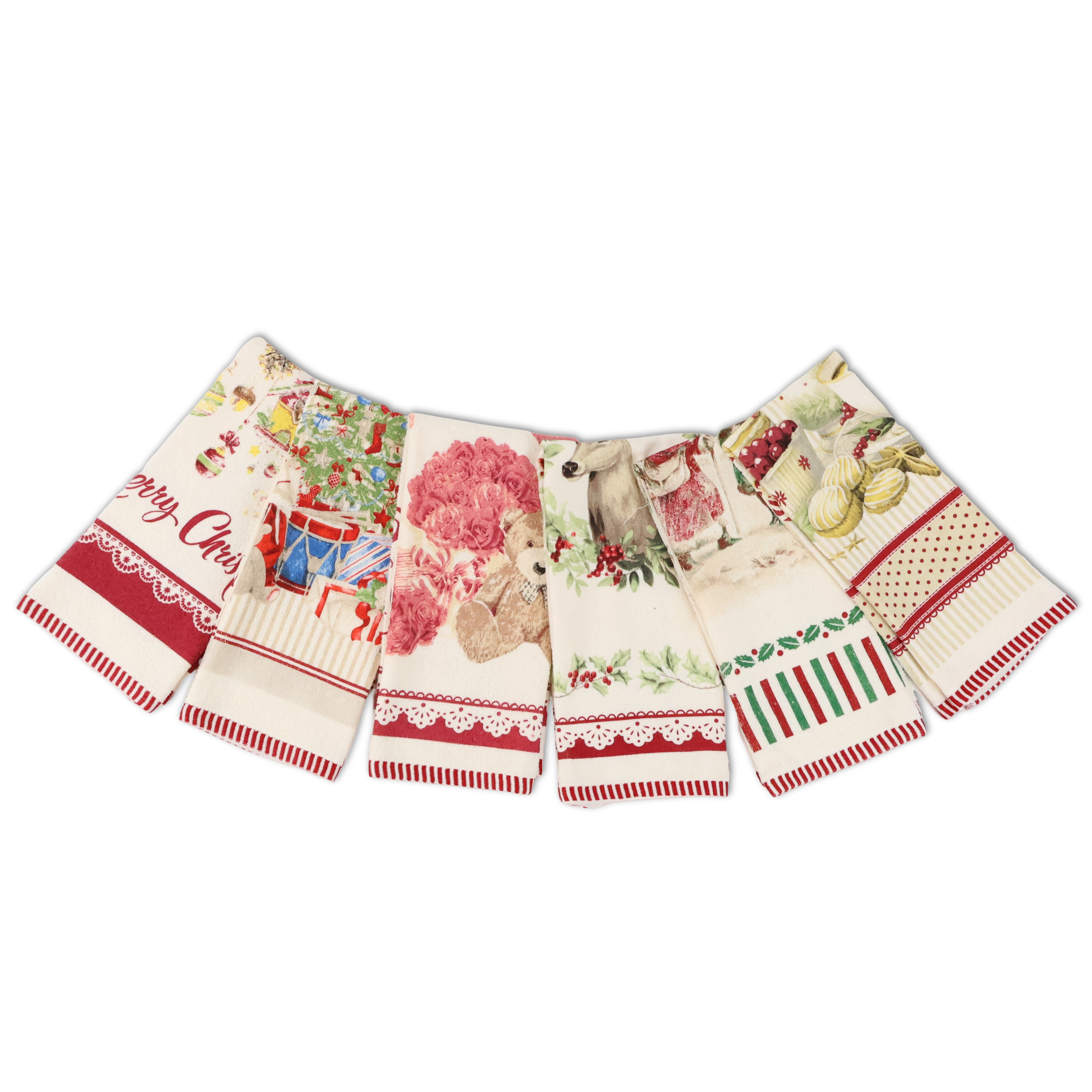 Set 6 Canovacci cucina spugna Farm XMAS