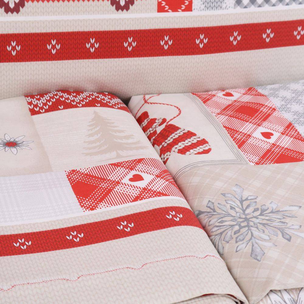 Parure copripiumino Alpi Rosso Piazza e mezzo