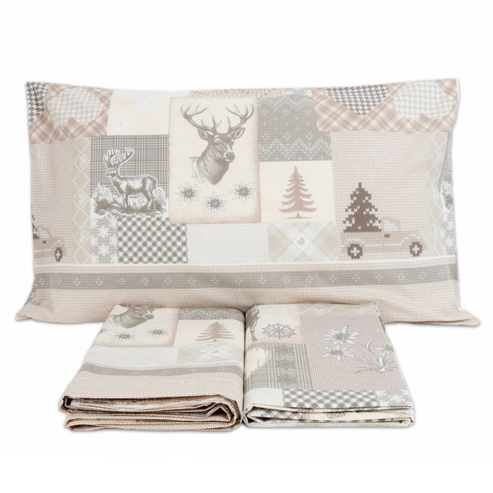 Parure copripiumino Alpi Tortora Piazza e mezzo