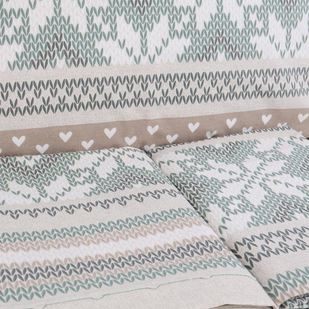 Parure copripiumino Norvegia Verde/Tortora Piazza e mezzo