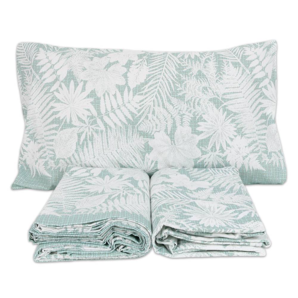 Lenzuola Flanella Clorofilla Verde Matrimoniale