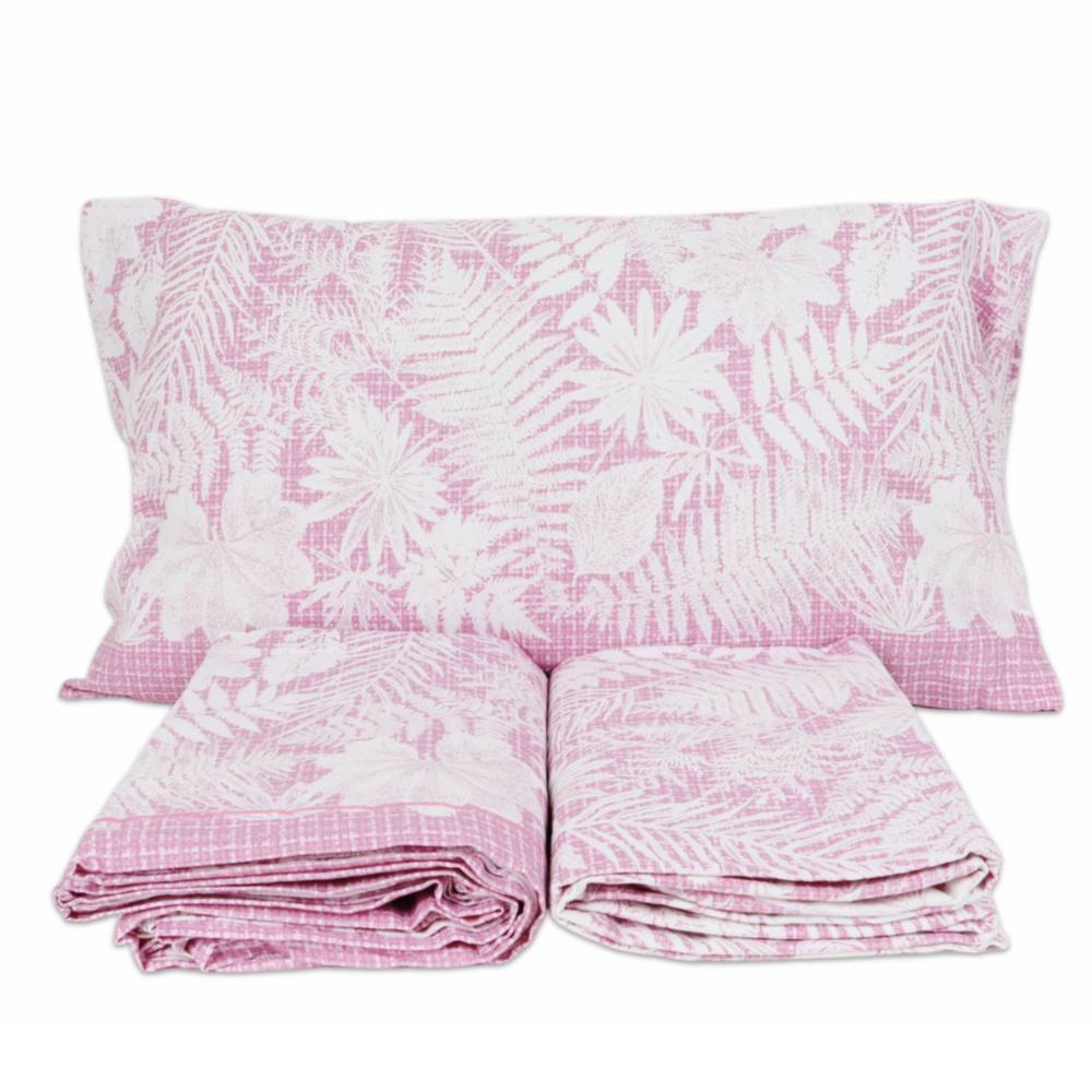 Lenzuola Flanella Clorofilla Rosa Matrimoniale