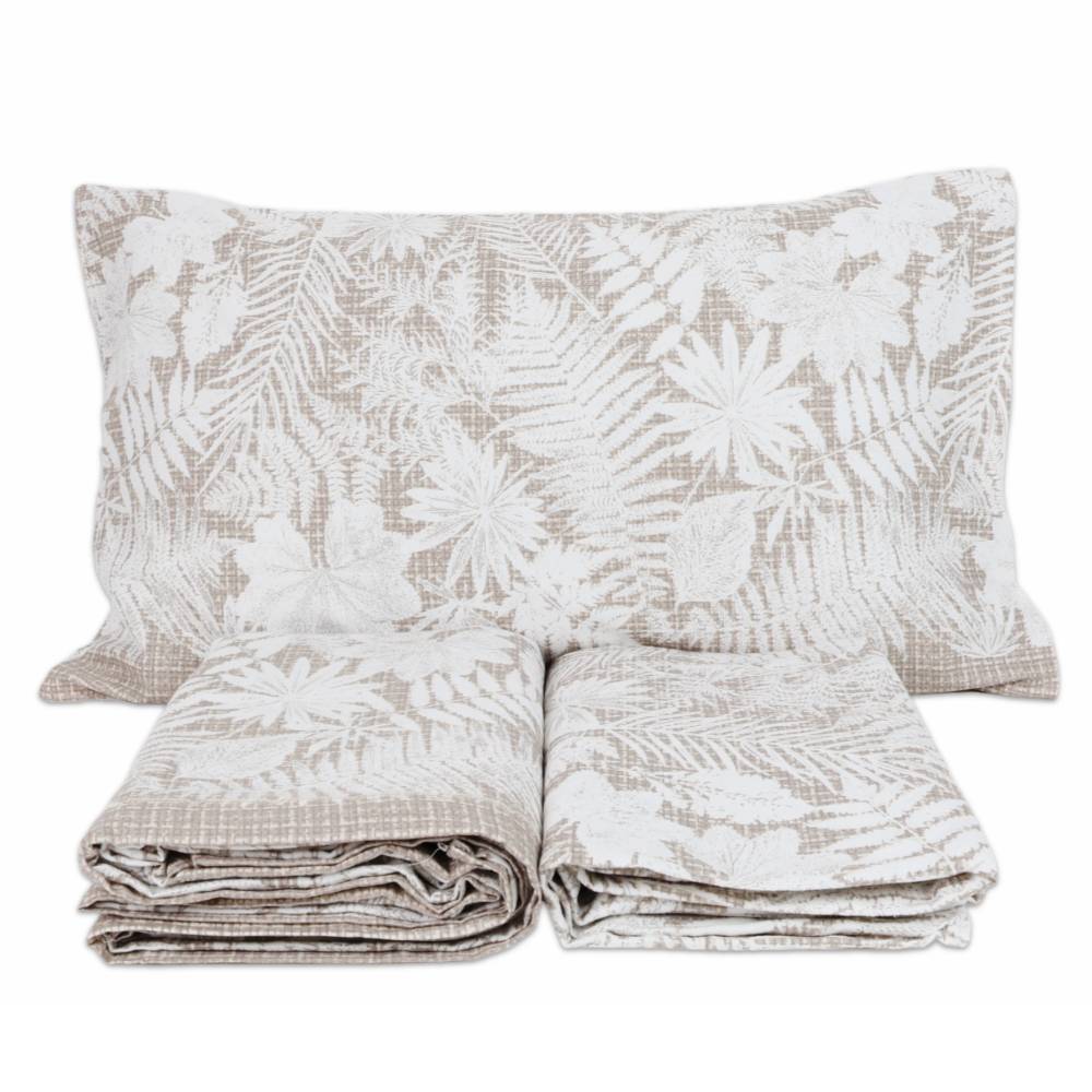 Lenzuola Flanella Clorofilla Tortora Matrimoniale