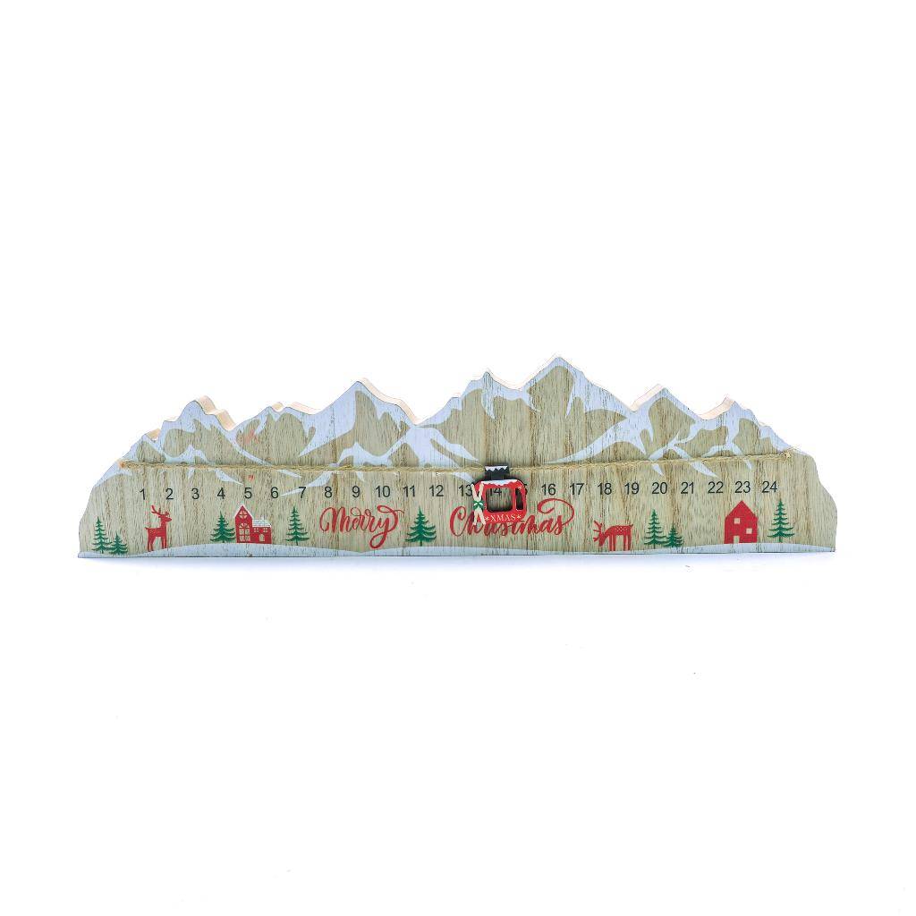 Calendario dell'Avvento Christmast in Legno Montagne