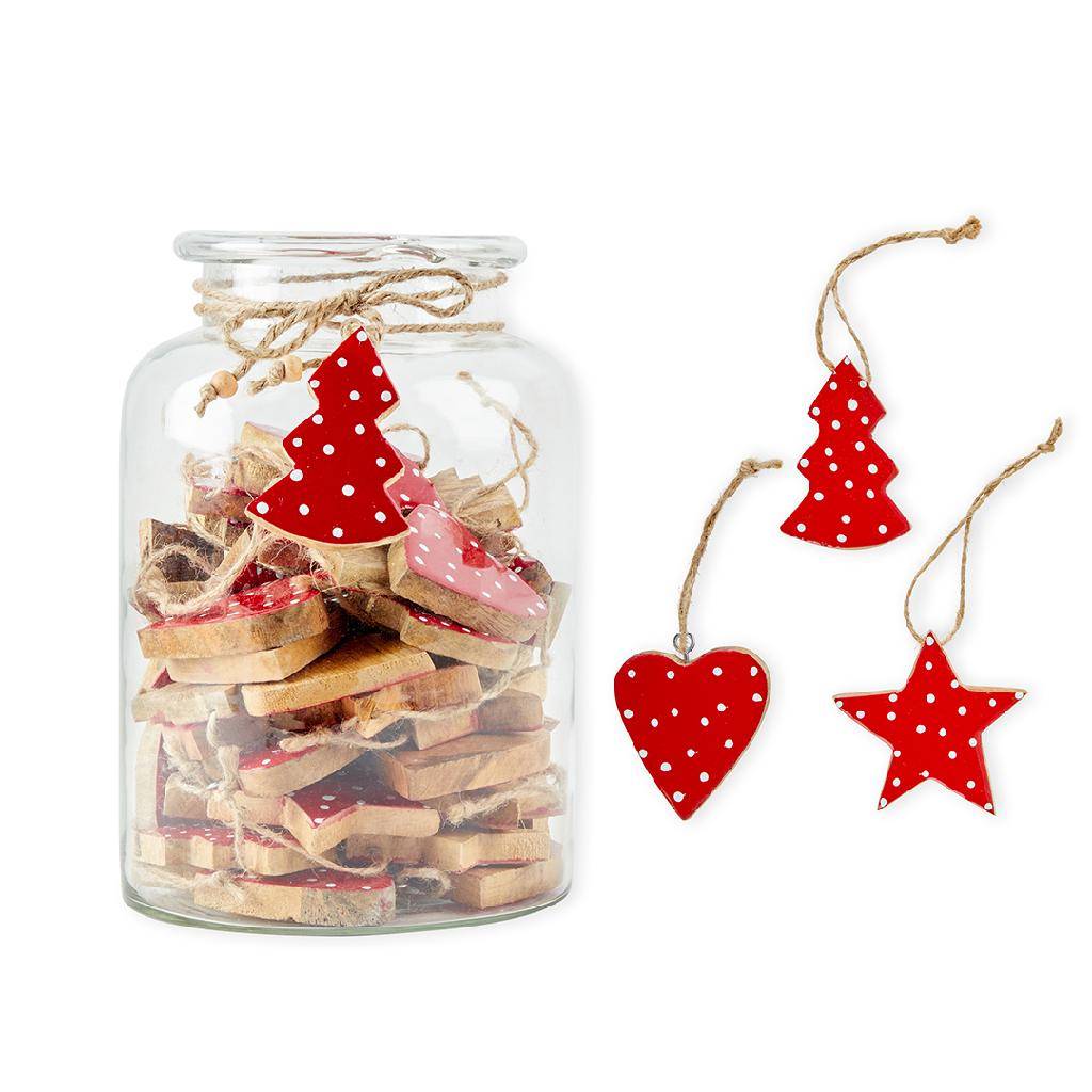 Pendente in Legno dipinto Pois Stella