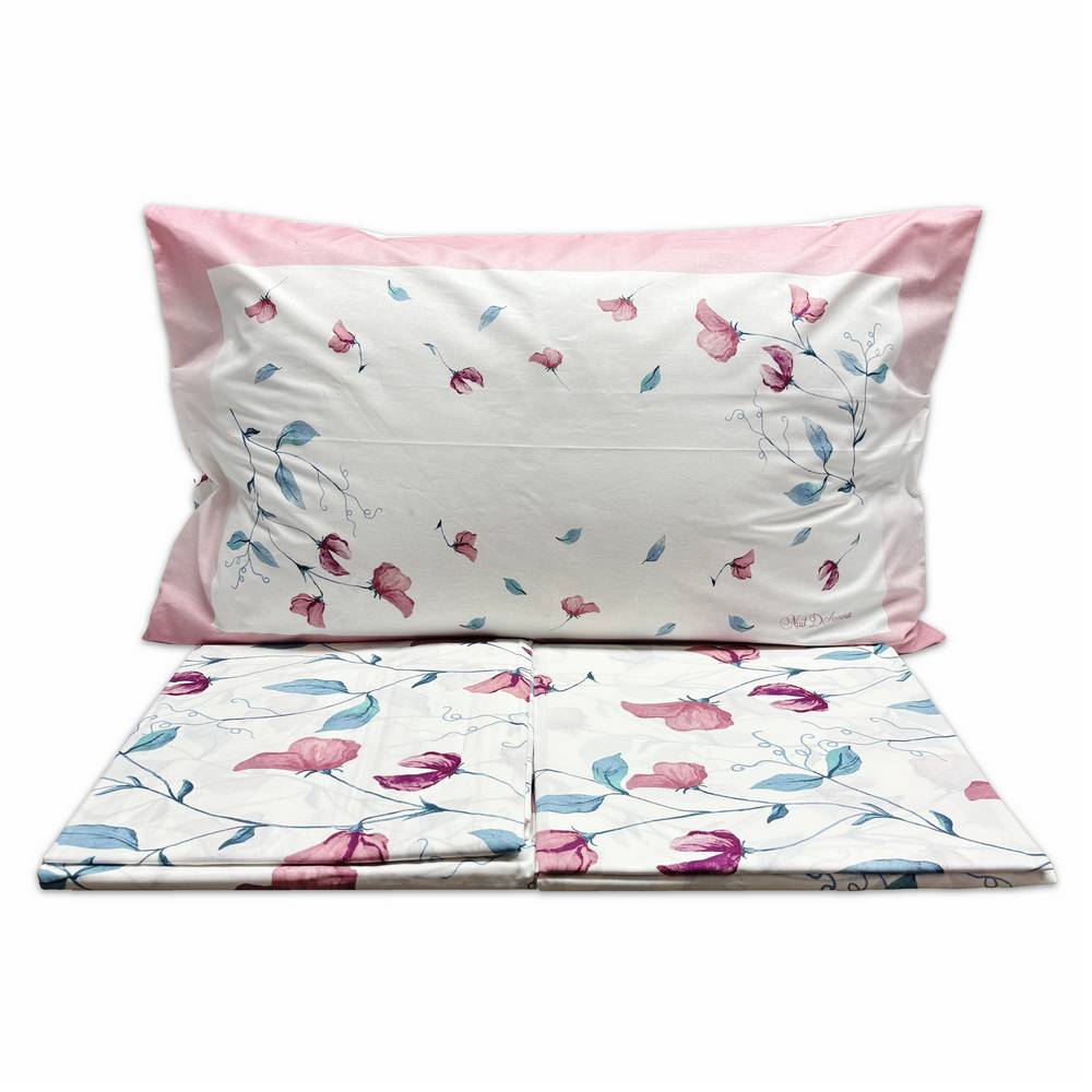 Lenzuola Flanella Venezia Petali Rosa Matrimoniale