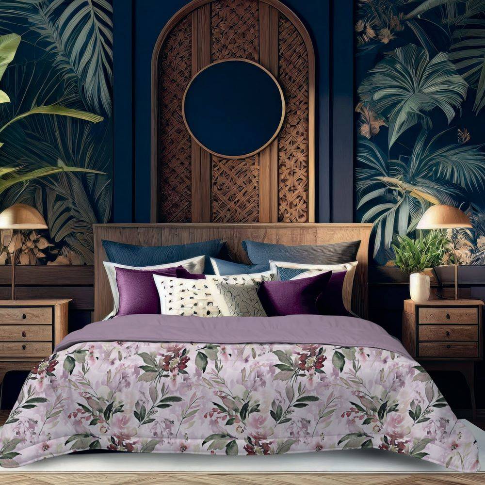 Trapunta matrimoniale Sveva Velluto Rose Malva 250 x 260