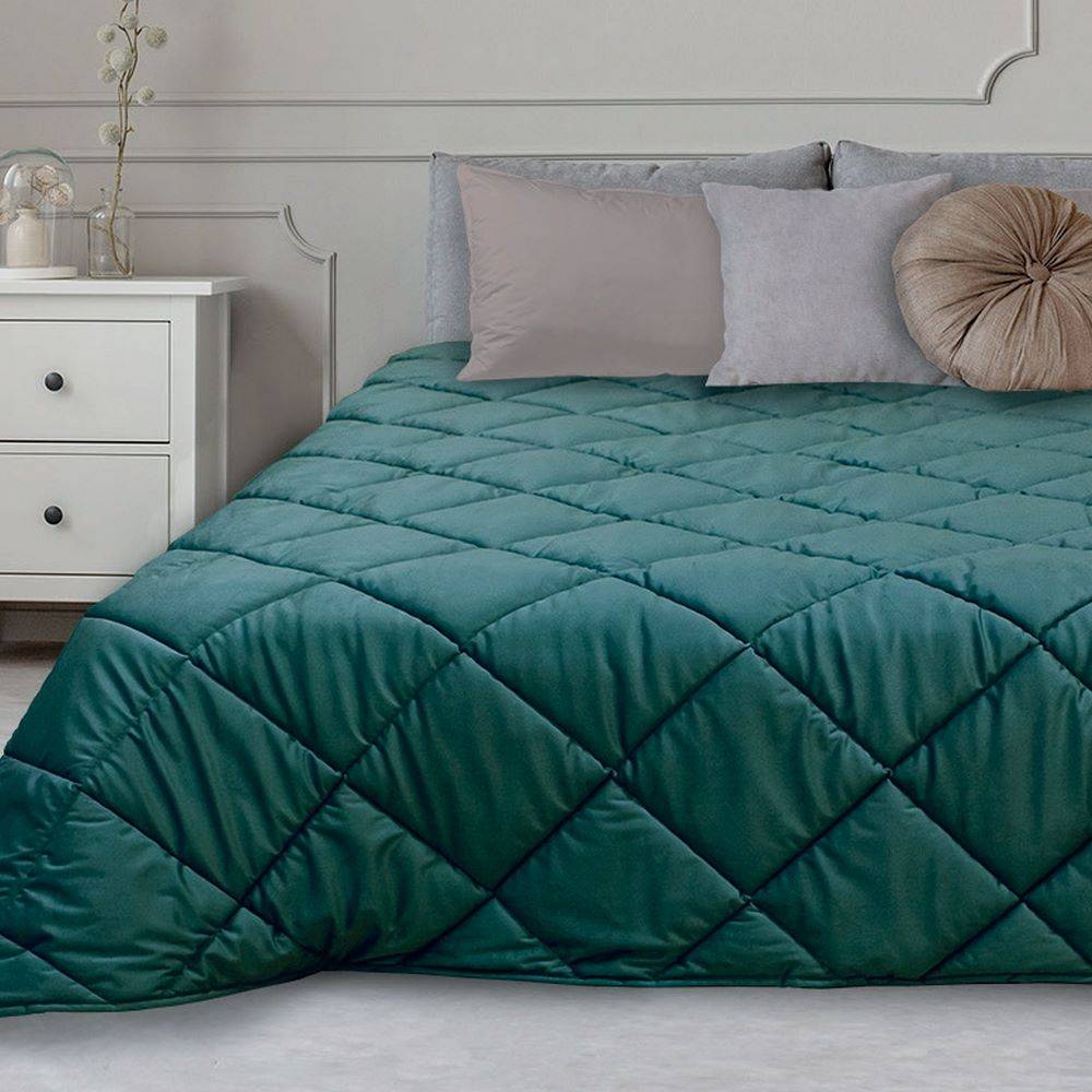 Trapunta matrimoniale Feeling Velluto Petrolio 250 x 250