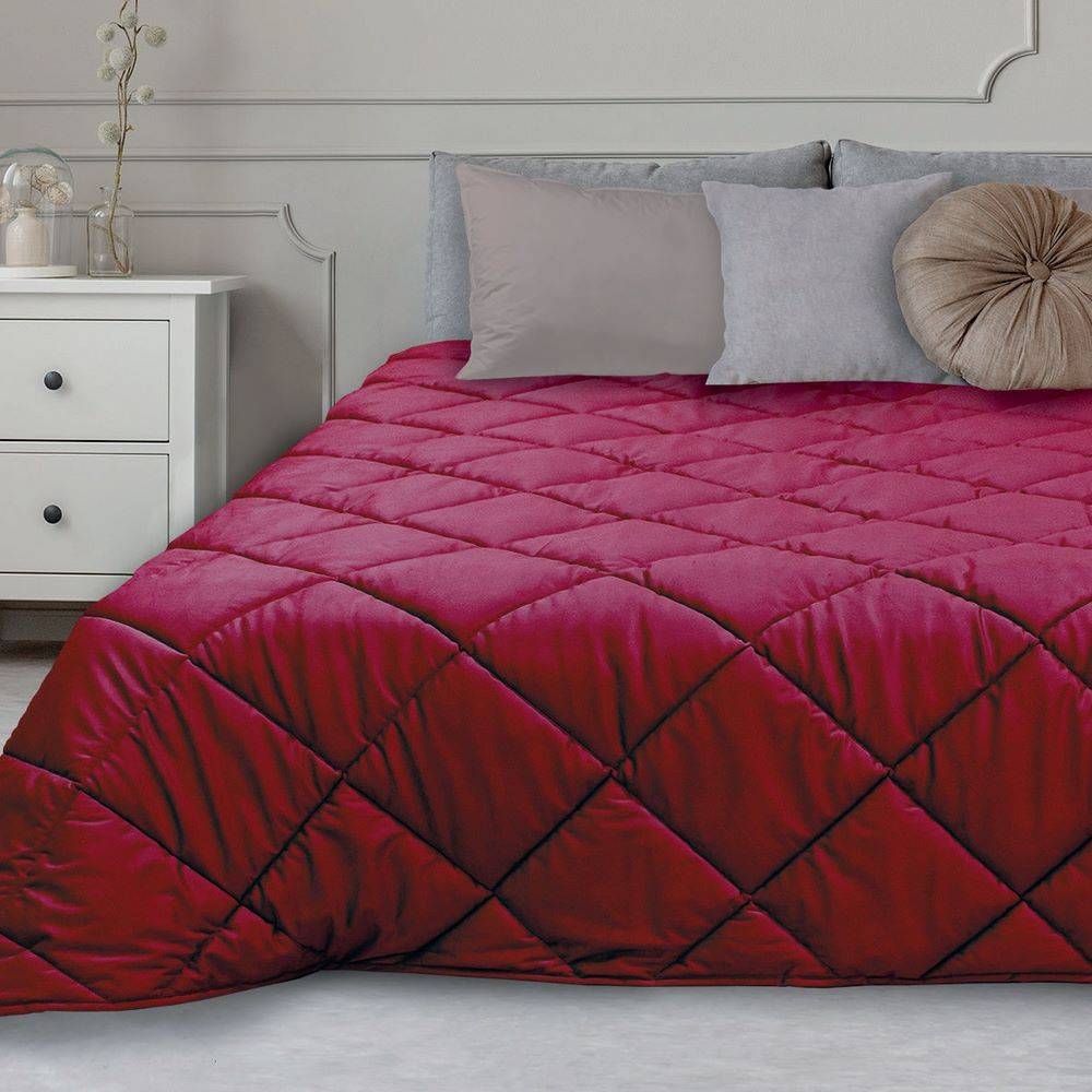 Trapunta matrimoniale Feeling Velluto Bordeaux 250 x 250