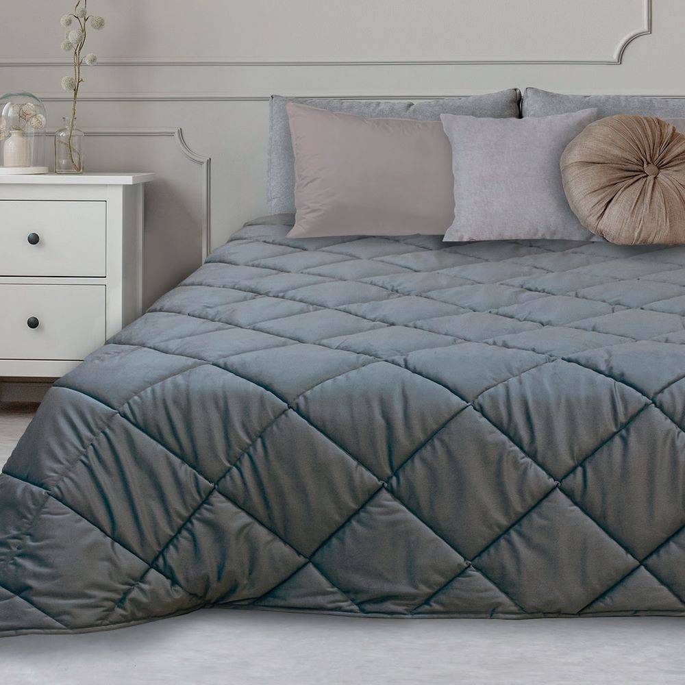 Trapunta matrimoniale Feeling Velluto Grigio 250 x 250