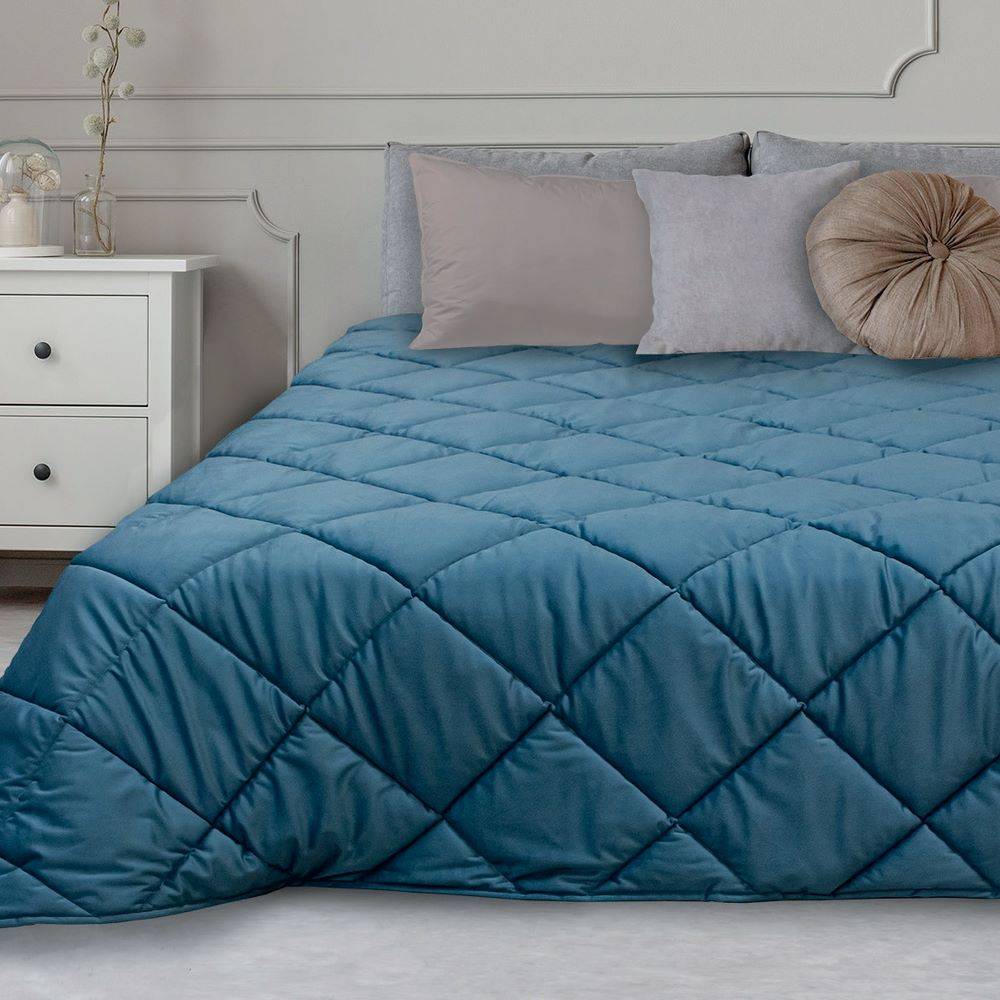 Trapunta matrimoniale Feeling Velluto Ottanio 250 x 250