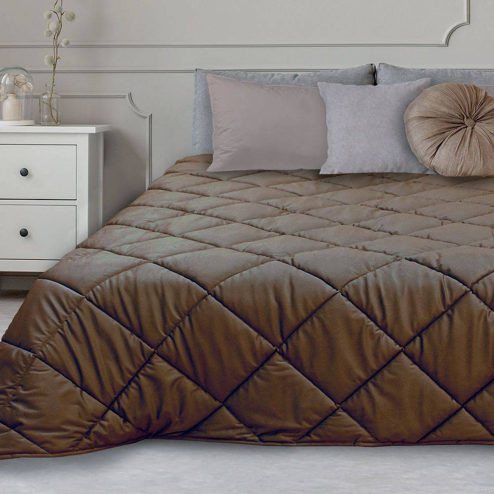 Trapunta matrimoniale Feeling Velluto Marrone 250 x 250