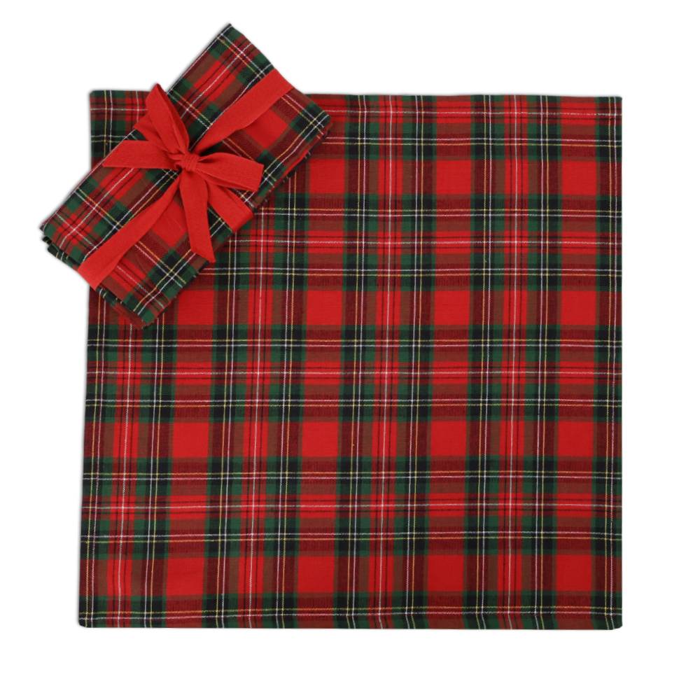 Set 4 tovaglioli Tartan Check rosso